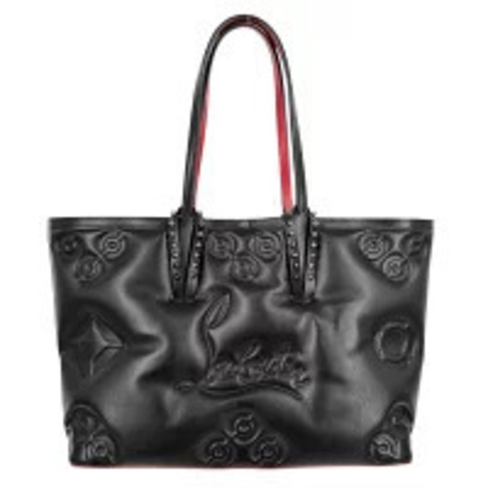 Christian Louboutin 2Way Shoulder Tote Bag Cabata Padded Leather Red Black